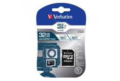 Verbatim 47041 Micro Secure Digital Card Pro U3, memóriakártya, micro SDHC, 32GB, UHS-I U3 (Class 10), V30, adapterrel