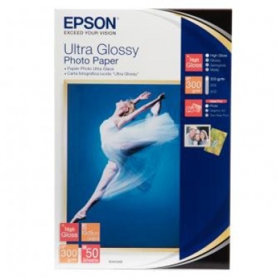 Epson Ultra Glossy Photo Paper, fotópapírok, fényes, fehér, R200, R300, R800, RX425, RX500, 10x15cm