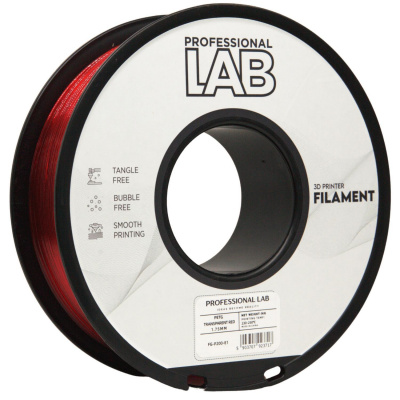 Professional Lab FG-P200-E1, 3D filament, PETG, 1,75mm, 1000g, Áttetsző piros (Transparent red)