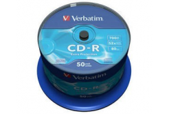 VERBATIM CD-R(50 csomagos) orsó/Extra védelem/DL/52x/700MB