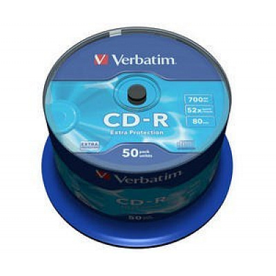 VERBATIM CD-R(50 csomagos) orsó/Extra védelem/DL/52x/700MB