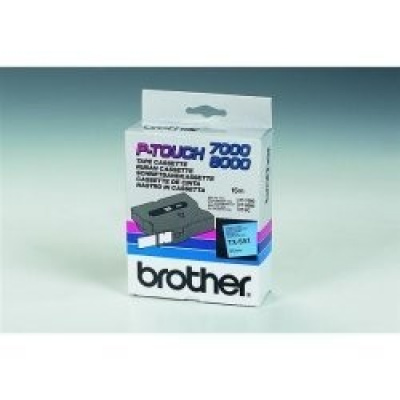 Brother TX-551, 24mm x 15m, fekete nyomtatás / kék alapon, eredeti szalag