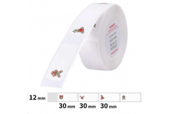 Niimbot A2A88988601, 12x30mm, 210db, karácsony, önragasztó címkék