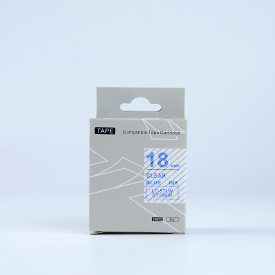 Epson LK-5TLN, ST18BW, 18mm x 9m, kék nyomtatás / átlátszó alapon, kompatibilis szalag