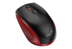 Genius Egér NX-8006S 31030024401, 1600DPI, 2.4 [GHz], optikai, 3 gomb, vezetéknélküli USB, fekete-piros, AA