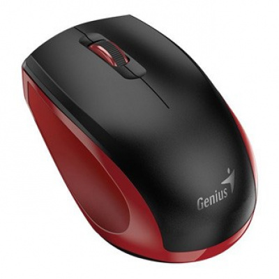 Genius Egér NX-8006S 31030024401, 1600DPI, 2.4 [GHz], optikai, 3 gomb, vezetéknélküli USB, fekete-piros, AA