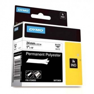 Dymo 1734523, 24mm x 5,5m, fekete nyomtatás / fehér alapon, eredeti szalag
