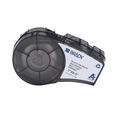 Brady M21-17-423 / 152096, 25.40 mm, Polyester, fekete nyomtatás / fehér alapon