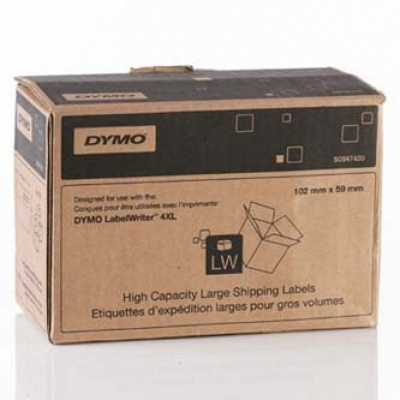 Dymo S0947420, 102mm x 59mm, 2x575 db, fehér, nagy, nagy kapacitás, papíralapú szállítási címkék