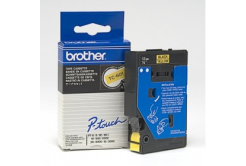 Brother TC-601, 12mm x 7,7m, fekete nyomtatás / sárga alapon, eredeti szalag