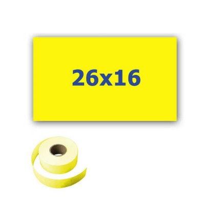 Árcímkék fogók címkézéséhez, téglalap alakú, 26mm x 16mm, 700db, sárga jelzés