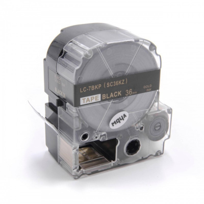 Epson LK-SC36KZ, 36mm x 9m, arany nyomtatás / fekete alapon, utángyártott szalag