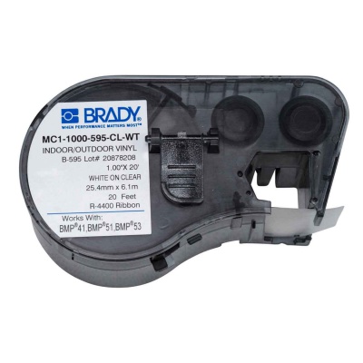Brady MC1-1000-595-CL-WT / 131607, öntapadó szalag 25.40 mm x 6.10 m