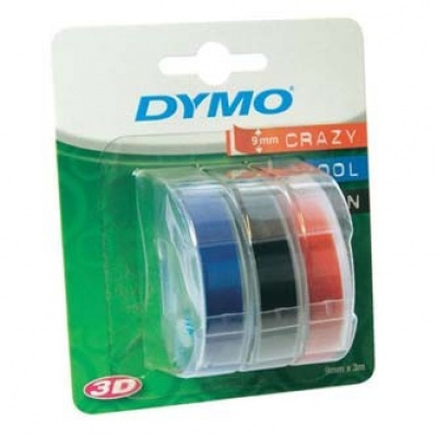 Dymo S0847750, 9mm x 3 m, fehér nyomtatás/fekete, kék, piros, eredeti szalag