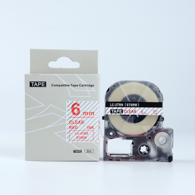 Epson LK-2TRN, ST6RW, 6mm x 9m, piros nyomtatás / átlátszó alapon, kompatibilis szalag