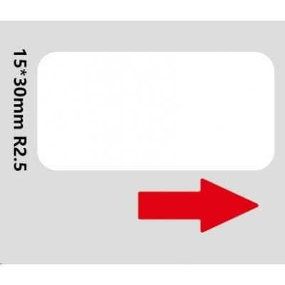 Niimbot A2A68601301, 15x30mm, 195db, fehér öntapadó címkék