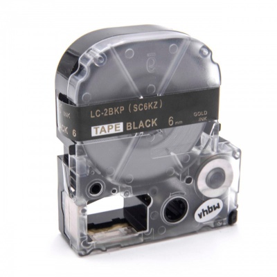 Epson LC-SC6KZ, 6mm x 8m, arany nyomtatás / fekete alapon, utángyártott szalag