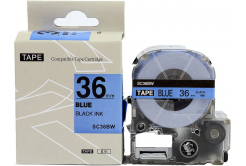 Epson LK-SC36BW, 36mm x 9m, fekete nyomtatás / kék alapon, utángyártott szalag