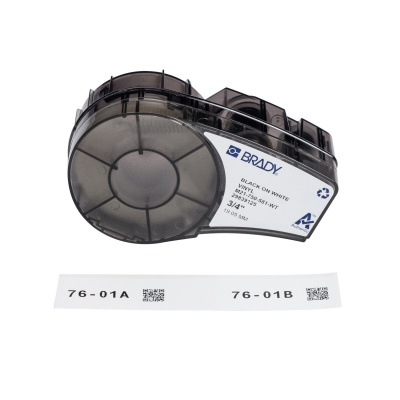 Brady M21-750-581-WT / 152247, 19.05 mm, Vinyl, fekete nyomtatás / fehér alapon