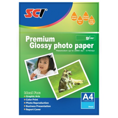 SCI GPP-230 Glossy Inkjet Photo Paper, 230g, A4, 20 ív, fényes fotópapírok
