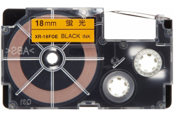 Casio XR-18FOE , 18mm x 8m, fekete nyomtatás / signální narancssárga alapon, utángyártott szalag