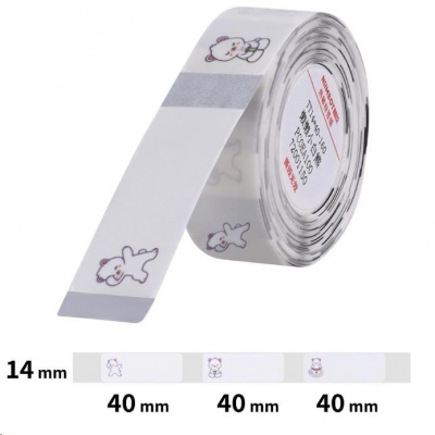 Niimbot A2G88778801, 14x40mm, 160db, Teddy mackók, önragasztó címkék