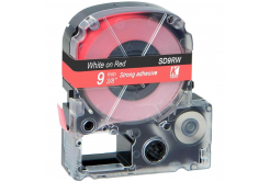 Epson LK-SD9RW, 9mm x 9m, fehér nyomtatás / piros alapon, utángyártott szalag