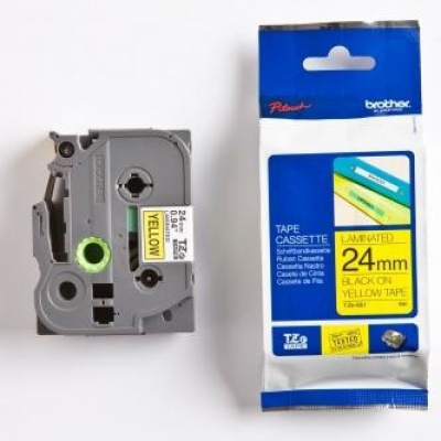 Brother TZ-651 / TZe-651, 24mm x 8m, fekete nyomtatás / sárga alapon, eredeti szalag