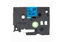 Brother TZ-FX521 / TZe-FX521, 9mm x 8m, flexi, fekete nyomtatás / kék alapon, kompatibilis szalag 