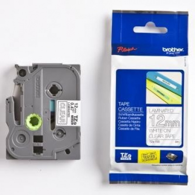 Brother TZ-135 / TZe-135, 12mm x 8m, fehér nyomtatás / átlátszó alapon, eredeti szalag