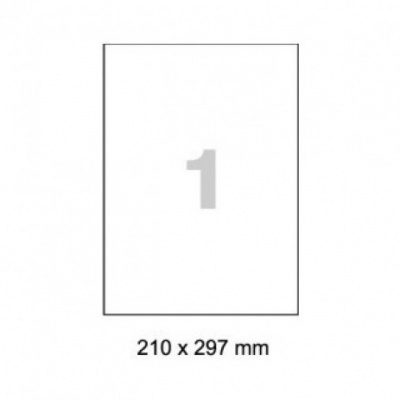 Öntapadó címkék R0502.1123, laser, matt, polyester, 210 x 297 mm, 1 címke, A4, 50 ív