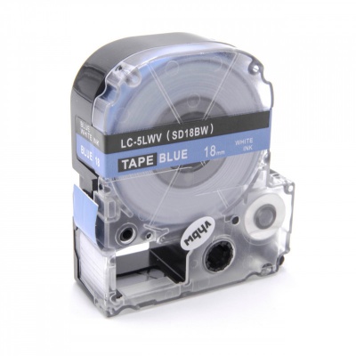Epson LC-SD18BW, 18mm x 8m, fehér nyomtatás / kék alapon, utángyártott szalag