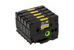 Brother HGE-631, 12mm x 8m, fekete nyomtatás / sárga alapon, eredeti szalag