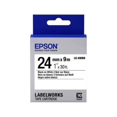 Epson LabelWorks LK-6WBN C53S656006 24mm x 9m, fekete nyomtatás / fehér alapon, eredeti szalag