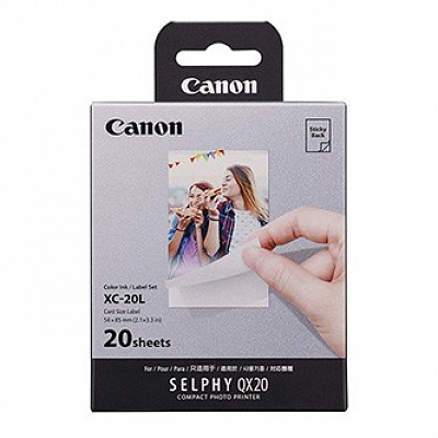 Canon Ink Paper Set XC-20L, XC-20L, tinta- és fotópapír-készlet, papír, 20 nyomat, 54x85 mm, típus: smooth, protective coating, 6755C002