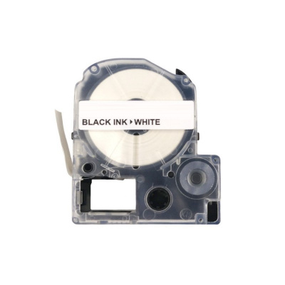 Epson LK-5WBN, C53S655006, 18mm x 9m, fekete nyomtatás / fehér alapon,  kompatibilis szalag