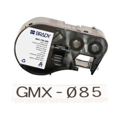 Brady M4C-750-499 / 170795, 19.05 mm x 4.88 m, Nylon, fekete nyomtatás / fehér alapon