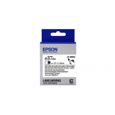 Epson LK-4WBA3 C53S654903 4mm x 3m, fekete nyomtatás / fehér alapon, eredeti zsugorcső