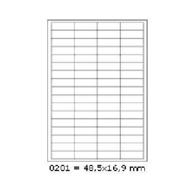 Öntapadó címkék 48,5 x 16,9 mm, 68 címek, A4, 100 ív