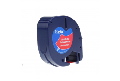 Dymo 59424, S0721580 / 91203, S0721630, 12mm x 4m, fekete nyomtatás / piros alapon, kompatibilis szalag 