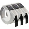 Dymo S0847730, 9mm x 3 m, fehér nyomtatás / fekete alapon, 3 db, kompatibilis szalag 
