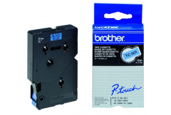 Brother TC-501, 12mm x 7,7m, fekete nyomtatás / kék alapon, laminált, eredeti szalag