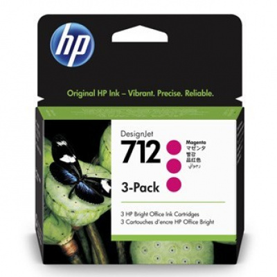 HP 712 3ED78A bíborvörös (magenta) 3 db eredeti tintapatron