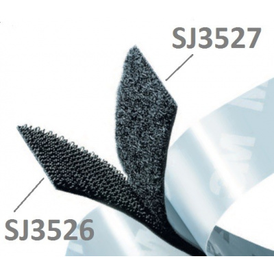 3M Hook & Loop SJ3526 fekete, horgok, 25 mm x 45,7 m