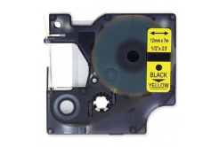 Dymo 45018, S0720580, 12mm x 7m, fekete nyomtatás / sárga alapon, kompatibilis szalag 