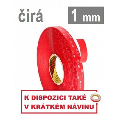 3M VHB™ 4910-F, tl. 1 mm, transparentní oboustranně velmi silně lepicí akrylová páska 9 mm x 3 m
