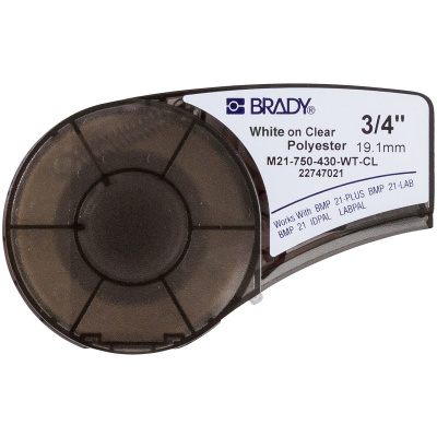 Brady M21-750-430-WT-CL / 139749, poliészter szalag, 19.05 mm x 6.40 m