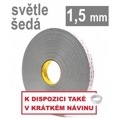3M VHB™ 4956-P, vastagság 1,5 mm; világosszürke, kétoldalas, nagyon erős tapadású akril ragasztószalag 19 mm x 3 m