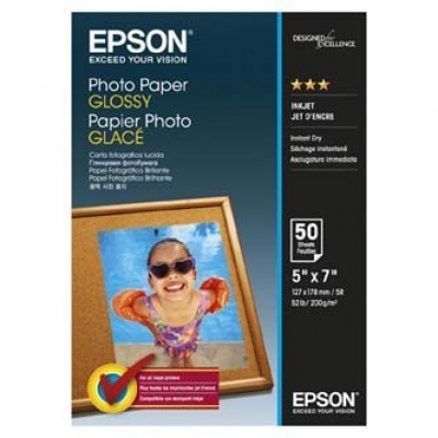 Epson Glossy Photo Paper C13S042545, 200 g/m2, 13x18cm, 50db, fényes, tintasugaras, fehér, fotópapír