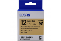 Epson LabelWorks LK-4KBK C53S654001 12mm x 5m, fekete nyomtatás / arany alapon, textilszalag, eredeti szalag